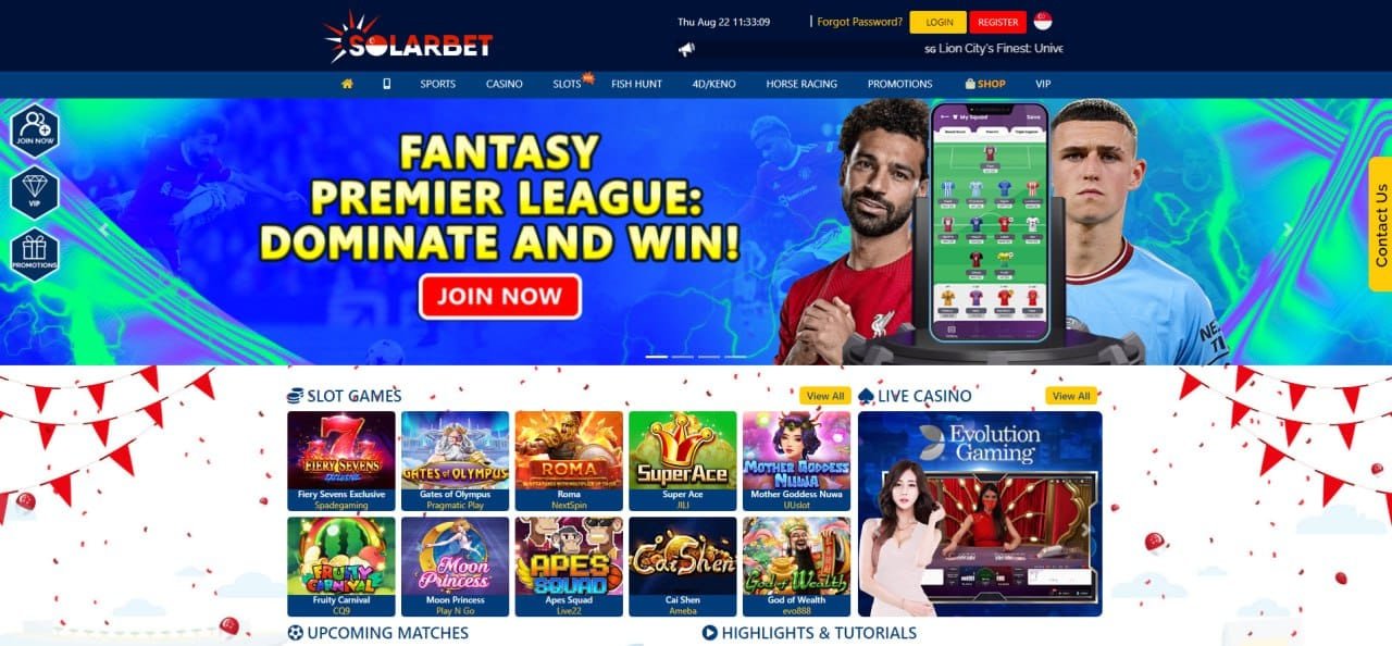 Solarbet Homepage